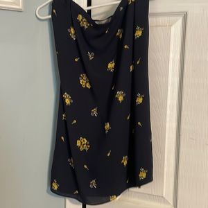 Navy floral Loft blouse